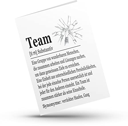 Team Karte A6 als Klappkarte, Kollegen Karte, Arbeitskollegen, Sportverein, Fußball, Verein, Mitarbeiter Karten, Grußkarte, Dankeskarte, Dankeschön, Danke (Team Klappkarten)