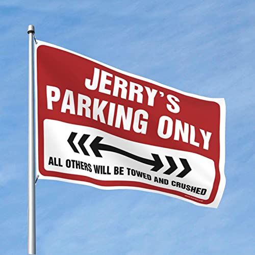 Man Cave-Dekorationen, Jerry's Parking Only, Flagge, Windsäcke, lustige Geschenke für den Chef (Größe: 30 x 45 cm)