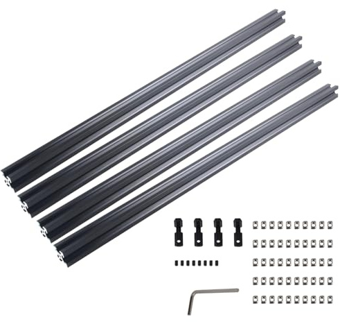 ONLISUM 4PCS 2020 T Typ Aluminium Profil 300mm Europäischen Standard Aluminium Extrusion Schwarz Extrusion Rahmen für DIY 3D Drucker und CNC Maschine