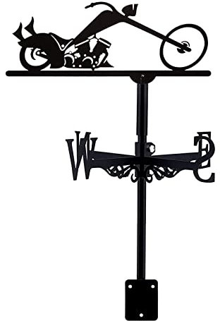 Wetterfahne aus Gusseisen, für Motorrad, Wein, Wetterfahne, Garten, Metalldekorationen, Windrichtungsanzeiger für den Außenbereich, Dach, Bauernhof, Hof (Stil 1)
