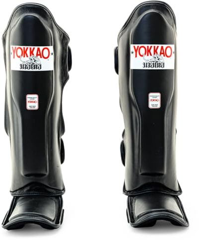 YOKKAO Matrix Muay Thai Kickboxing MMA Shin Guards with Knee Guards Matrix - Black - XX-Small