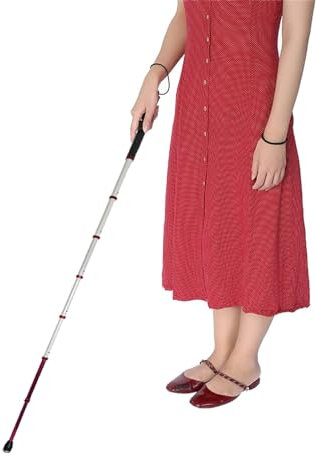 Teleskop-Rollostock Verstellbar 8 Abschnitte, Stabiler Rutschfester Gehstock, tragbarer Gehstock Mobilitätsstock für Blinde und Blinde(139.5cm/55in)