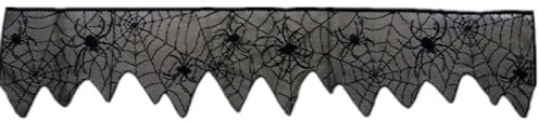 MAGICLULU Halloween-Partyzubehör Schwarze Zierleiste Kissen werfen schwarzes Dekor Tischdecke Halloween-Zubehör Halloween-Schreibtischläufer Lieferungen Tortenspitze