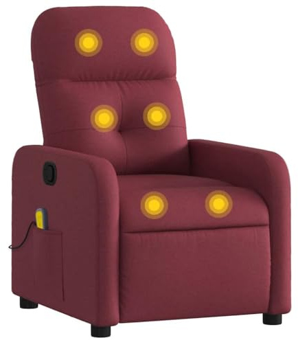 vidaXL Massagesessel Weinrot Stoff