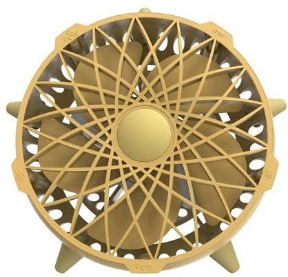 Smart Sensing Desk Fan,Personal Silent Bed Fan,Cooling Quiet Desktop Fan,Small Air Circulator Fan with 5 Modes Light,No Button Design,Suitable for Desktop Office Home Bedroom Kitchen(Yellow)