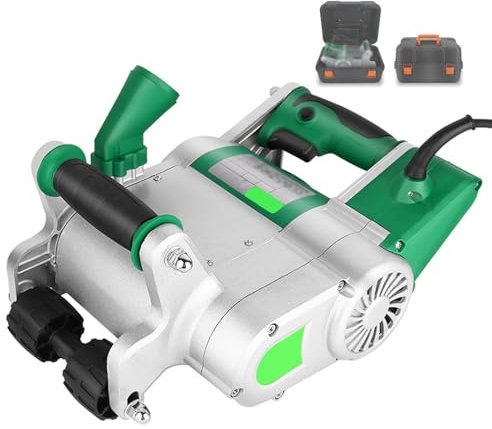 星姿 1100w Electric Wall Chaser,Handheld Concrete Wall Cutting Machine With 25mm Sawtooth,20-30mm Grooving Depth,Hangable Design With Carry Box,Adjustable Width