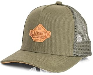Blackskies® Essentials Trucker Baseballkeps för barn | Justerbar barnkeps för pojkar och flickor, snygg mössa, cool mössa, födelse, dop, toppmössa, Grön-grön-brun, L