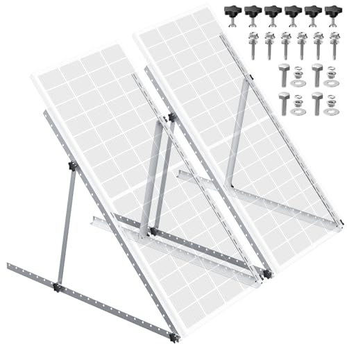 Rvpozwer 2 juegos de 45 pulgadas, soportes de montaje inclinables ajustables para panel solar, patas de inclinación plegables anodizadas, soporta paneles solares (2PCS)