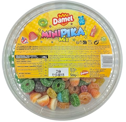 Golosinas Mix - 500 gramos - MiniPika Mix Damel - Surtido de Gominolas Acidad con Pica Pica
