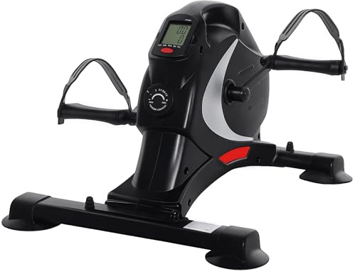 SPORTNOW Pedaltrainer Leiser Mini Heimtrainer 8 Stufen Senioren Schwarz