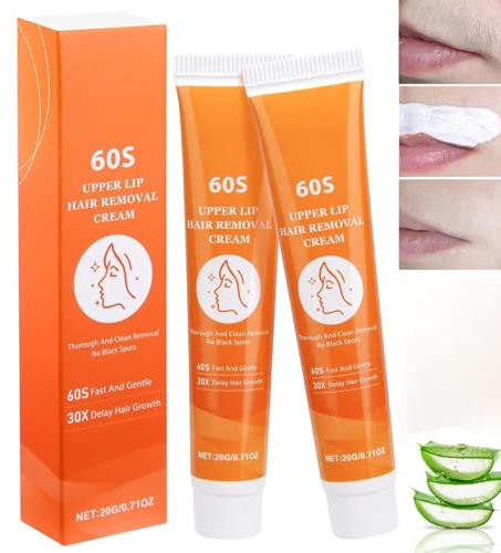 2 Stück Gesichtshaarentfernung Creme, Oberlippenhaarentfernung Creme, Enthaarungscreme Gesicht, Oberlippenbart Entfernen Damen, Sanfte Beruhigende Enthaarungscreme für Gesicht und KöRper