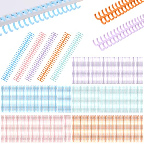 100 Pcs Comb Binding Spines 1/2 Diameter 30 Ring Plastic Binder Combs and Spines Binding Easy Edit Spines for Teacher Student Document Notebook File Making, 85 Sheet Capacity (5 Colors)