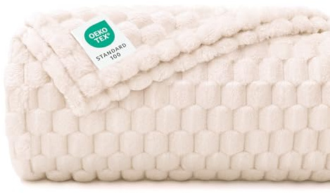 luciphia Hundedecke Katzendecke Waschbar, Kuscheldecke Flanell für Kleine Mittlere Größe Hunde Katzen, Haustier Decke für Unterwegs Kuschel Flauschig und Weich, Beige Weiß 76 x 104 cm