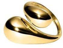 Purelei Swirl Ring – Verstellbarer Statement-Ring mit geschwungener Form – Edelstahl 14K/18K vergoldet – Tropfendesign – Größen S/M & M/L – 7,16 g – Wasserfest