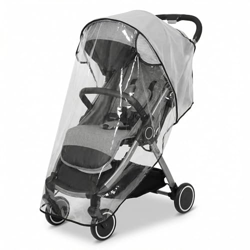 PORUPAEL Universellt regnskydd för barnvagn och barnvagn – transparent väderskydd med andningsbar design, skyddar mot regn, vind och snö, passar de flesta barnvagnar och barnbuggies