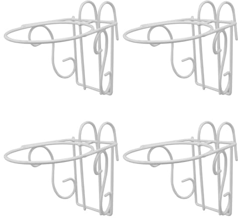COLLBATH 4 Pezzi Porta Vasi da Balcone in Ferro Resistente Supporto Stabile per Fioriere Sospese Adatto per Piante per Ringhiera e Giardino Verticale