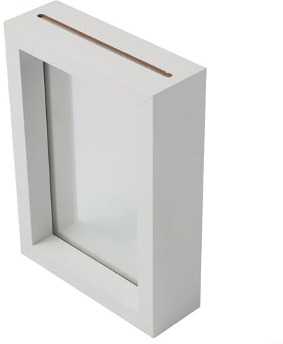 Cornice portafoto sospesa, doppia cornice portafoto in vetro, da appendere alla parete o da tavolo, visualizzazione fronte/retro, decorazione moderna per la casa per regali (bianco)