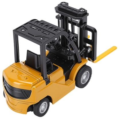 Gugxiom Carrello Elevatore RC 1/64 Giocattolo, Mini Carrello Elevatore con Telecomando e App con Rimorchio, Forca e Gancio, Veicoli da Costruzione RC, Giocattolo da (GREEN)