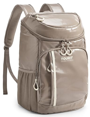 TOURIT Kühlrucksack Rucksack 28L mit Flaschenöffner Hält 30 Dosen Kamel