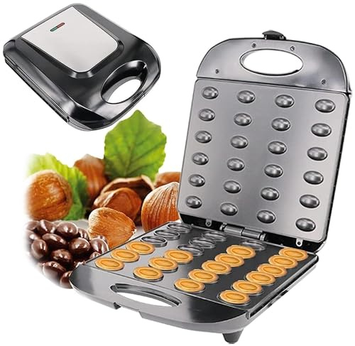 Biscottiera elettrica da 1400 W, riscaldamento su entrambi i lati, rivestimento antiaderente, ideale per biscotti fatti in casa e frutta secca in cucina di casa