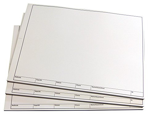 1x TZ-Arbeitsblätter technisches Zeichenpapier - je Block 50 Blatt, DIN A3, Qualitäts-Offset-Papier 150g/m² (22673)