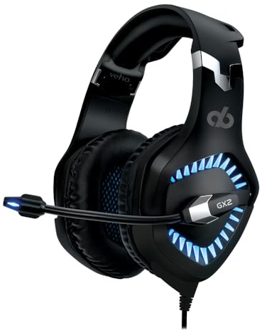 Veho GX-2 Alpha Bravo Casque de Jeu pour PC/Mac/Notebooks | Filaire | Compatible avec Playstation PS4 | Microphone Professionnel antibruit | VAB-002-GX-2