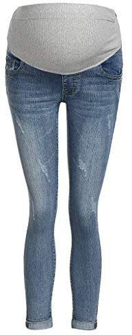 Jambières de maternité sans Couture pour Femmes Pantalons Dot Stretch Grossesse Grande Taille Pas Cher Jeans evolutif Enceintes vertbaudet Fluide grossesses Skinny Bootcut Large (A, L)