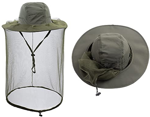 Cappello di zanzariera Insetto Cappelli con Rete Apicoltore Apicoltura Cappello Velo Safari Escursionismo Giardinaggio Maglia Cappuccio