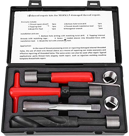 M18x1,5 Gewindereparatursatz Edelstahl-Spiralbohrerschlüssel Gewindeeinsatz für Auto