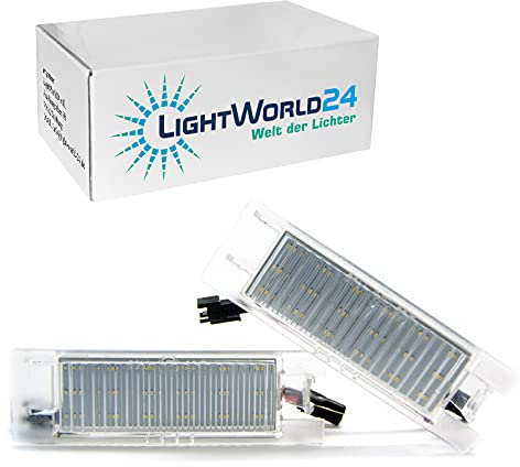 LIGHTWORLD24 - Luz de matrícula LED para Opel Zafira B Vectra C Corsa C Corsa D Insigina Astra J Astra H Adam Cascada Meriva A/B Tigra Twin