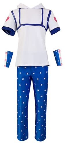 Charous Anime JoJo's Bizarre Adventure Cosplay Johnny Joestar Kostüm Uniform Set Für Festival Cosplay,Blau,XXL