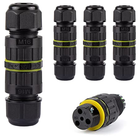 Raccord Électrique Étanches IP68, Lot de 4 Connecteur IP68 | Domino Etanche Boîte de Jonction pour câble de Ø3-10 mm de diamètre pour jardin et câble souterrain