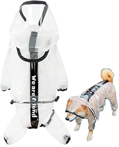 Transparent Regenmantel Für Hunde Wasserdicht Hunderegenmantel Hund Regenmäntel Wasserdicht mit Kapuze für Kleine Mittelgroße Große Hunde,Clear,XS(0.5