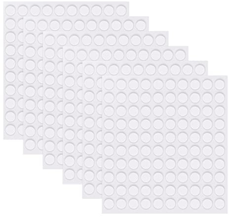 metagio 600 Stück Doppelseitige Klebepunkte, Rund Transparente Klebende Aufkleber, Abnehmbare Klebepaste Punkt Aufkleber für Ballon, Festival-Dekoration, DIY Basteln, Papier, Glas, Metall(6mm)