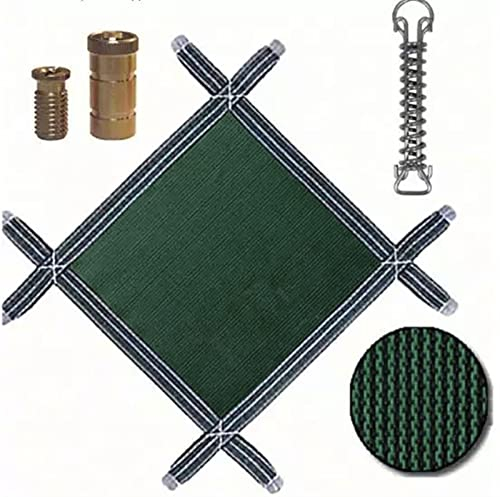 Pool Sicherheitsabdeckung Grün Solid Square Winter Solar Cover Plane Für Quadratische Unterirdische Pools, Faltbare Wimming Pools Decken Mit Federn Werkzeug Und Zubehör, 200/400/600/800/1000 Cm ( Colo