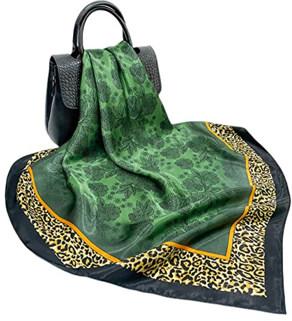 FAIRYGATE Damen Quadratischer Schal Satin Kopftuch Bandanas Haarschal Schal für Damen 90x90cm 76