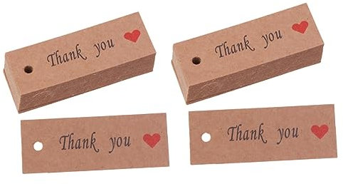 EXCEART 2 Sets Kraftpapier-geschenkanhänger Zum Wiederverwendbaren Backen Herz-etiketten-aufkleber Für Partydekorationen 100 Stück * 2