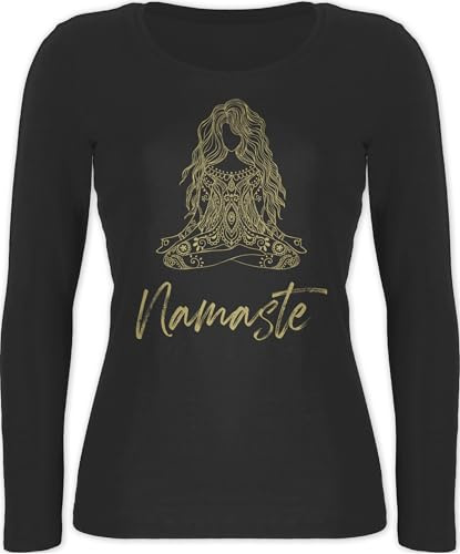 Shirtracer - Langarmshirt Damen - Namaste Yoga Spiritual Mandala