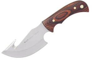 LO TRINCO YO | Muela GRIZZLY-12R Cuchillo de Caza con Hoja fija de 12 cm en Acero MoVa y Empuñadura de Madera Coral. Fabricado en España | Ideal para Caza,Supervivencia, Outdoor y Bushcraft |