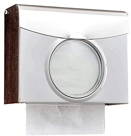 BKEKM Toilettenpapierhalter Wandmontierter Papierhandtuchspender, Edelstahl-Handtuchspender, große Kapazität, Papierhandtuchhalter, Badezimmer-Handtuchspender Mode