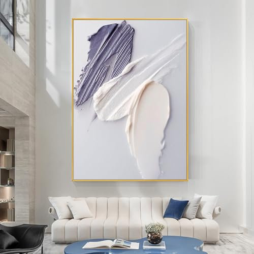 Modernes Abstraktes Ölgemälde – Dreidimensionales Beige Dekoratives Wandbild, Modernes Wohnzimmer, Einfacher Eingang, Hintergrund, Wand, Restaurant, Hängendes Bild, 110 X 150 Cm (43 X 59 Zoll)