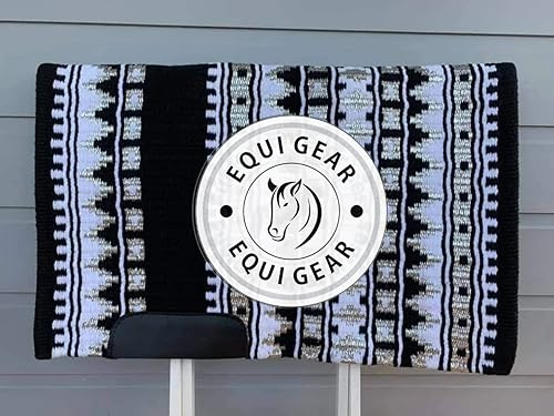 EQUIGEAR Horse Western Ranch Sottosella/Coperta da sella Western in lana neozelandese con imbottitura in lana con sensore Flex (personalizzazione disponibile) AS27 (36 x 40)