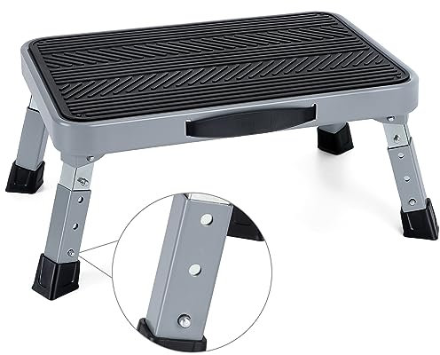 TreeLen Sgabello a gradino, nero, 17,8 – 22