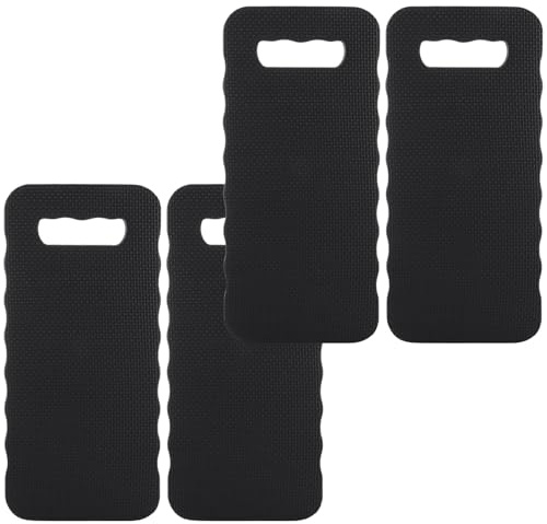 ASelected Garden Kneeler Pack of 4 Kneeling Pads Waterproof Garden Knee Pads Knee Cushion 400 x 180 x 20mm Comfortable Kneeling Mat Multi-Functional Thick Foam with Carrying Hole(Black)