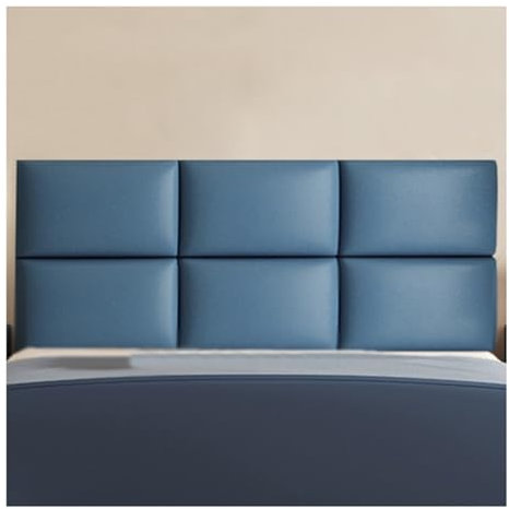 pujindu Antikollisions-Wandpolsterung, Gepolsterte Wandpaneele, 3D-Wandaufkleber-Kopfteilpaneele Für Schlafzimmer, Raum-Tanzclub(Blau,15.7inx23.6in)