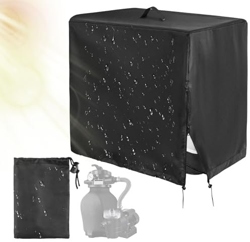 Suynauetev Pompa a Sabbia per Piscina Copertura Pompa Piscina Coperchio Pompa Piscina Copertura per Pompa da Piscina Copertura del Filtro a Sabbia per Piscina Tessuto Oxford Impermeabile 84x61x86 cm