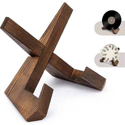 Meafeng 16,5 cm großer Tellerständer Holz, 6.5 Zoll Tellerständer zur Aufsteller, Tellerhalter Ständer, Bilderrahmen Halterung, Deko Tellerhalter, für Foto, Bücher, Bild, Bilderrahmen(Vintage-Farben)