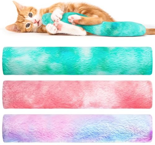 OSDUE 3Pcs Katzenminze Katzenspielzeug, Katzen Spielzeug Set, Katzenkissen mit Katzenminze Katzen Baldrian Kissen Plüsch Schmusekissen, Weiches Flauschiges Haustier beruhigendes Spielzeug