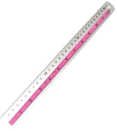 jiingekk Règle à bord droit, règle à bords droits en métal, outil de mesure précis pour travaux manuels, coupe métrique, règle métrique double face – Rose 30 cm
