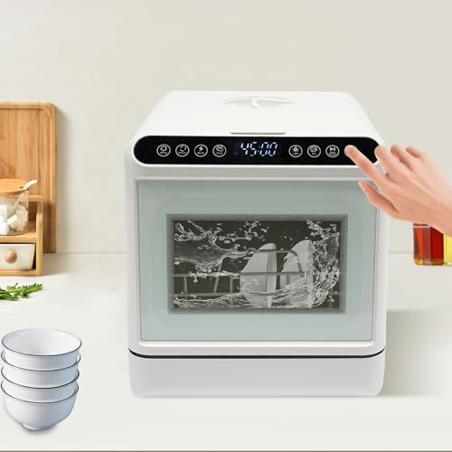 Mini lavastoviglie 1100 W lavastoviglie da tavolo Touch Control antibatterica lavastoviglie 4 programmi di lavaggio per appartamenti dormitori